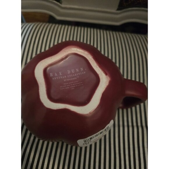 NWT Rae Dunn Fall Thanksgiving Harvest Maroon Coffee Mug Soap Bowl - Picture 8 of 9